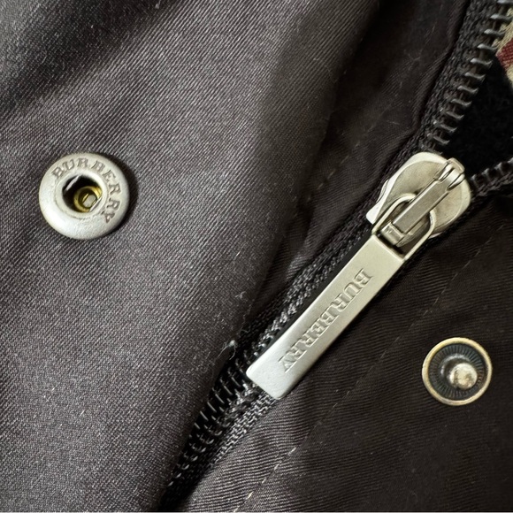 Burberry wool and camel hair blend plaid accents, chocolate Brown Trench Coat - Picture 4 of 11